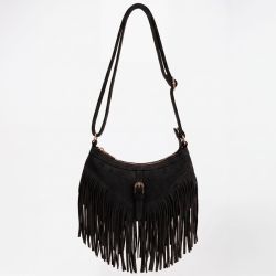Sac porte epaule a frange noir tos-p26074 Femme TORRENTE