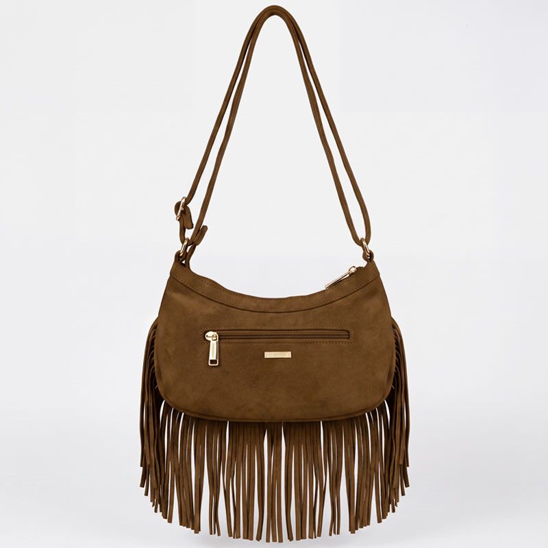 Sac porte epaule a frange noir tos-p26074 Femme TORRENTE