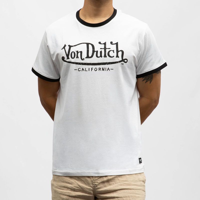 Tee shirt mc strecth col v vd/p/1/tr/blast/wb Homme VON DUTCH
