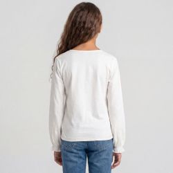 Tee shirt ml frozen blanc hy10424 Enfant DISNEY