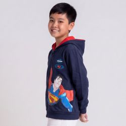 Sweat capuche zippe bleu superman bleu hy10338 Enfant SUPERMAN