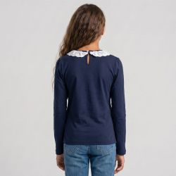Haut manche longue blanc/rose marine cl270 4-14 ans Enfant CXL BY CHRISTIAN LACROIX