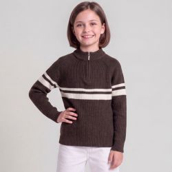 Pull gris/bleu/marron cb008 4-12 ans Enfant CXL BY CHRISTIAN LACROIX