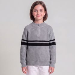 Pull gris/bleu/marron cb008 4-12 ans Enfant CXL BY CHRISTIAN LACROIX
