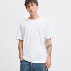 Tee shirt jwhrelaxed white 12222325 4573 Homme JACK & JONES