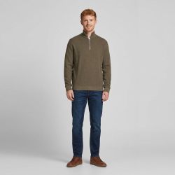 Pull jwhmilano stitch stone gray 12284509 4573 Homme JACK & JONES