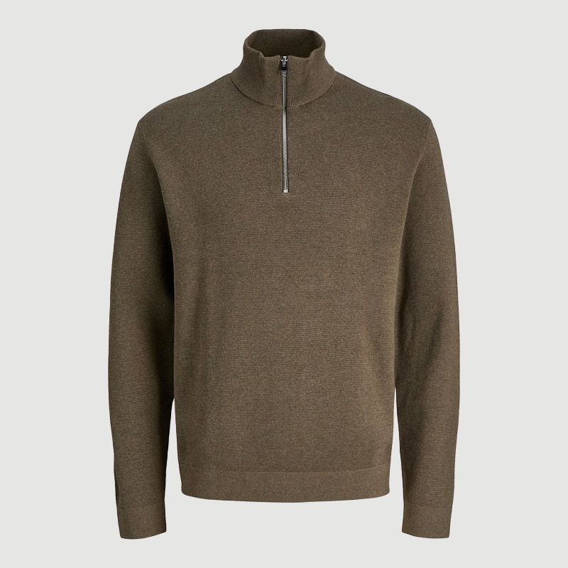 Pull jwhmilano stitch stone gray 12284509 4573 Homme JACK & JONES