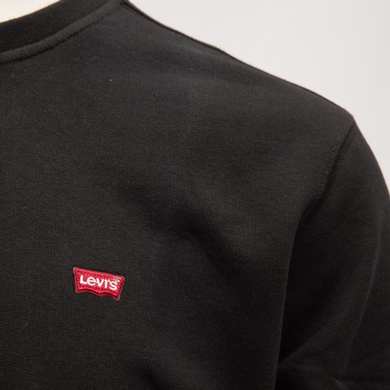 Sweat à col rond coton vert logo brodé Homme LEVI'S