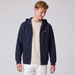 Sweat à capuche bordeaux avec fermeture éclair Homme LEVI'S