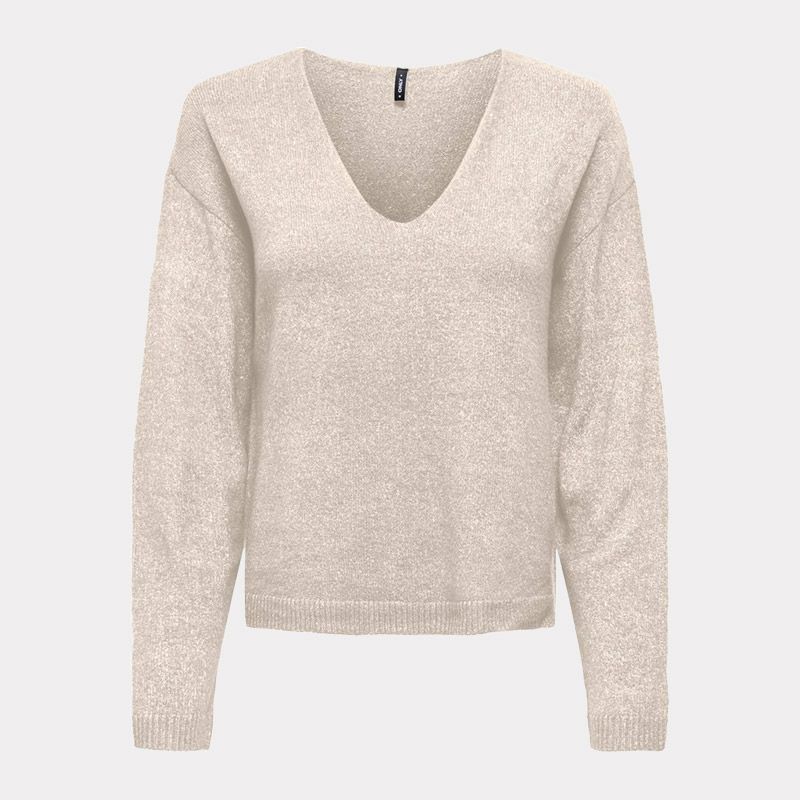 Pull col V maille plate regular Femme ONLY
