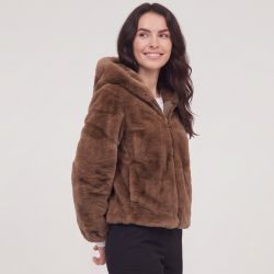 Veste zippee a capuche fourrure wz-03 Femme HERITAGE COUTURE