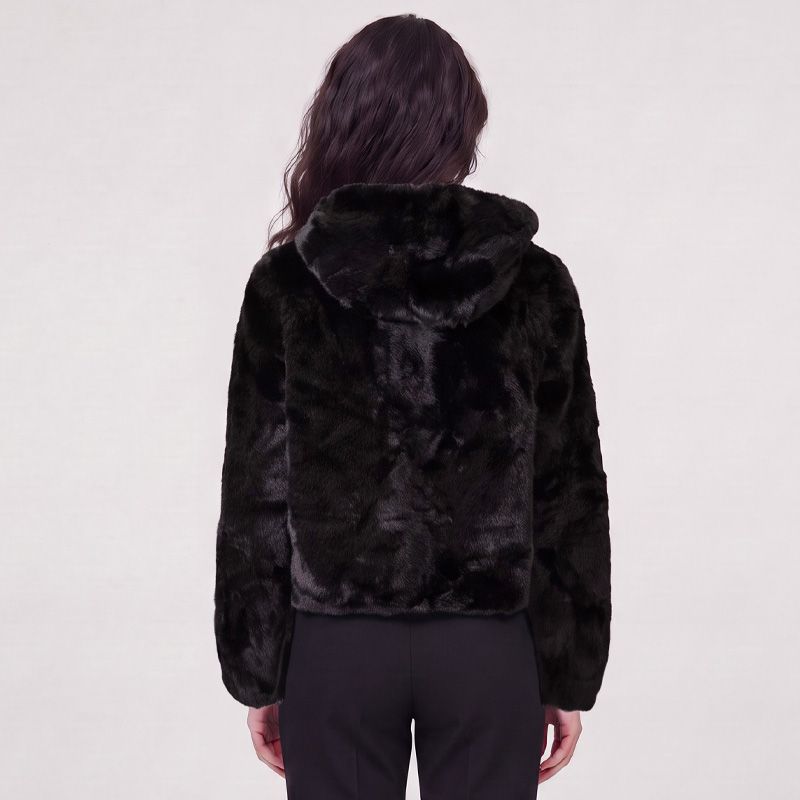 Veste zippee a capuche fourrure wz-03 Femme HERITAGE COUTURE