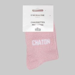 Chaussette nude chaton a paillette em-ch-xgs2623 Femme EMERAUDE