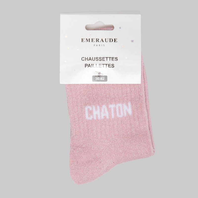 Chaussette nude chaton a paillette em-ch-xgs2623 Femme EMERAUDE