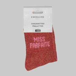 Chaussette rouge miss parfaite a paillette em-ch-xgs2619 Femme EMERAUDE