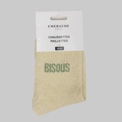 Chaussette beige bisou a paillette em-ch-xgs2601 Femme EMERAUDE