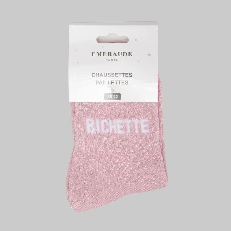 Chaussette rose bichette a paillette em-ch-xgs2605 Femme EMERAUDE