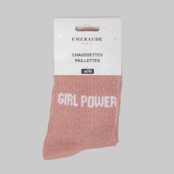 Chaussette saumon girl power a paillette em-ch-xgs2630 Femme EMERAUDE