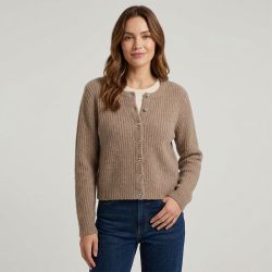 Cardigan vmfoemily ls silver mink 10350702 4557 Femme VERO MODA
