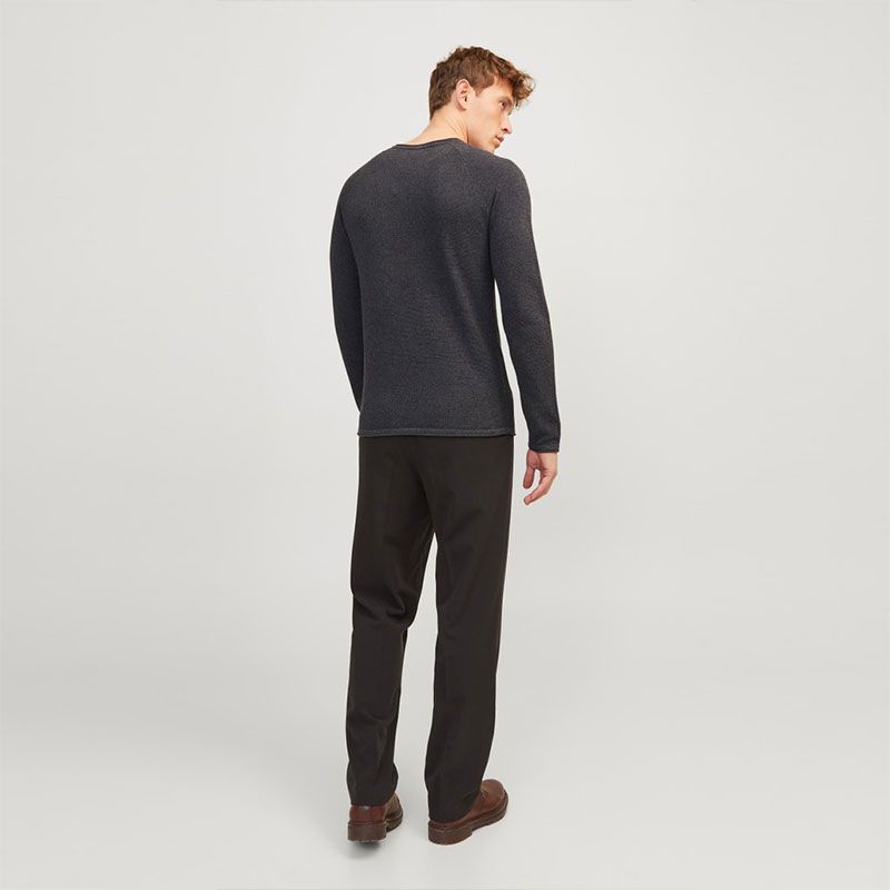 Pull jwhhill knit dark grey melange 12243968 4573 Homme JACK & JONES