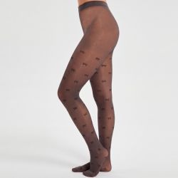 Collant infilable imprimé noeuds effet satiné opaque leona Femme CHANTAL THOMASS