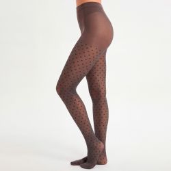Collant infilable imprimé coeurs effet satiné opaque leona Femme CHANTAL THOMASS