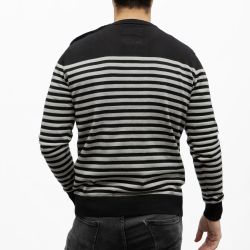 Pull marinière avec bouton à rayures Homme BILL TORNADE