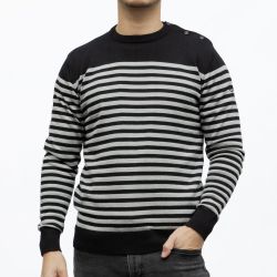 Pull marinière avec bouton à rayures Homme BILL TORNADE