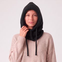 Cagoule noir polaire man-ff-262002 Femme MANOUKIAN