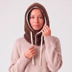 Cagoule noir polaire man-ff-262002 Femme MANOUKIAN