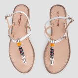 Sandales en cuir détails perles multicolores femme ODELIA LES TROPEZIENNES marque pas cher prix dégriffés destockage