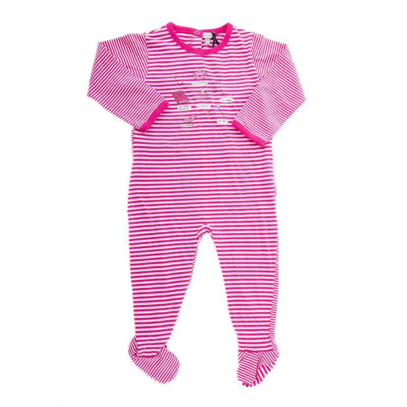 Pyjama à rayures blanches et roses bébé ABSORBA marque pas cher prix dégriffés destockage