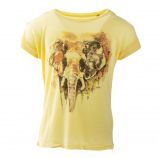 Tee shirt jaune imprimé éléphant fille BEST MOUNTAIN marque pas cher prix dégriffés destockage