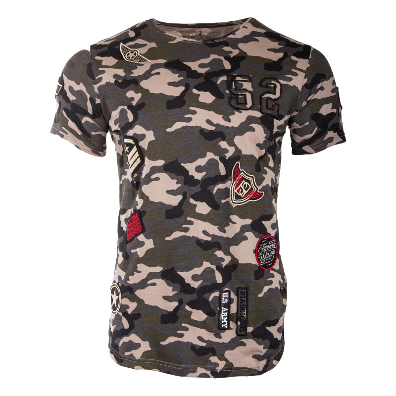Tee-shirt manches courtes camouflage homme BIAGGIO marque pas cher prix dégriffés destockage