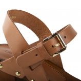 Sandales en cuir doré à petit talon VIENNA femme LES TROPEZIENNES marque pas cher prix dégriffés destockage