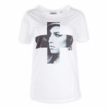 Tee shirt blanc floqué Amy Winehouse femme ARTISTS marque pas cher prix dégriffés destockage