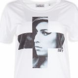 Tee shirt blanc floqué Amy Winehouse femme ARTISTS marque pas cher prix dégriffés destockage