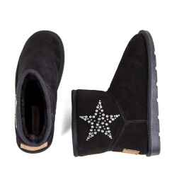 Boots Chacha fourrées noires Femme LES TROPEZIENNES marque pas cher prix dégriffés destockage