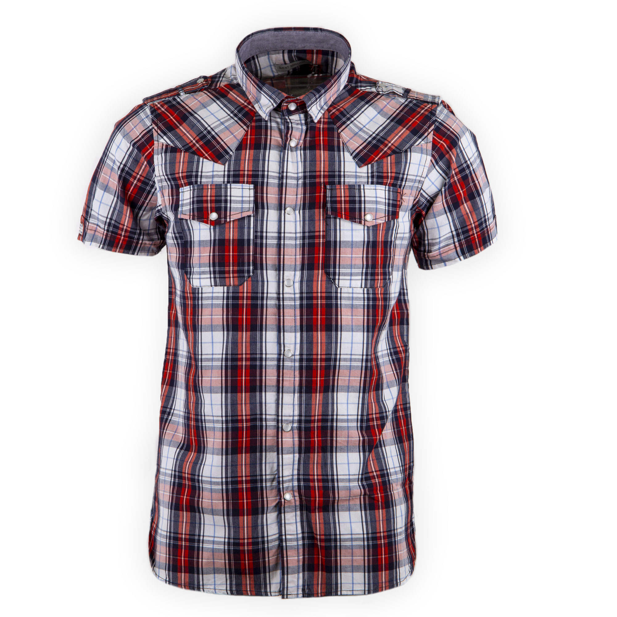 Carreaux Bleu Homme Courtes Mountain Best Chemise Manches À ULVSzMGqp