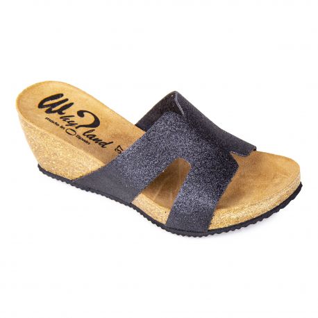 mules compensees femme